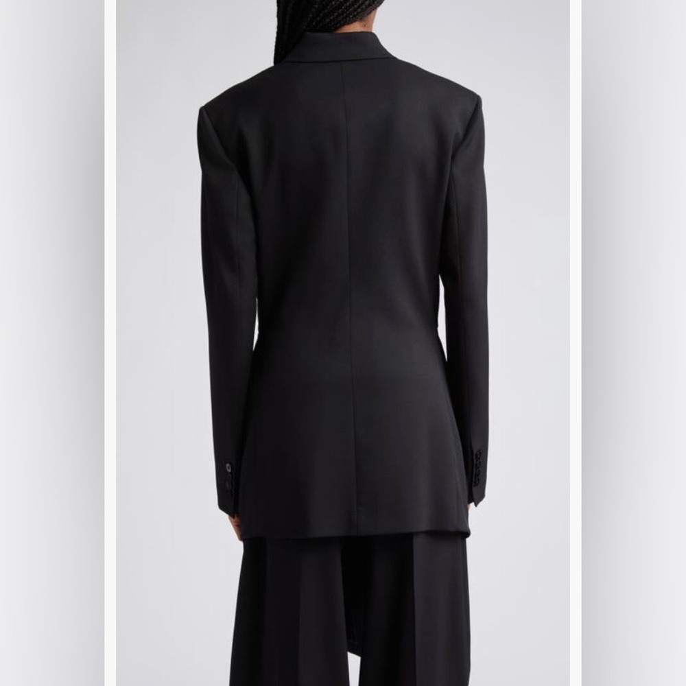 NWT $1700 The Attico Knotted Detail Stretch Wool Blazer 0 US / 38 IT, BLACK! - Picture 3 of 8